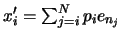 $x^\prime_i = \sum_{j=i}^N p_i e_{n_j}$