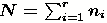 $N=\sum_{i=1}^{r}{n_i}$