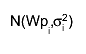N(Wp_{i},#sigma_{i}^{2})