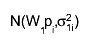 N(W_{1}p_{i},#sigma_{1i}^{2})
