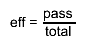 eff = #frac{pass}{total}