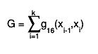 G = #sum_{i=1}^{k}g_{16}(x_{i-1},x_{i})