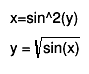 x=sin^2(y)