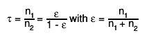 #tau = #frac{n_{1}}{n_{2}} = #frac{#varepsilon}{1 - #varepsilon} with #varepsilon = #frac{n_{1}}{n_{1} + n_{2}}