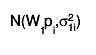 N(W_{1}p_{i},#sigma_{1i}^{2})