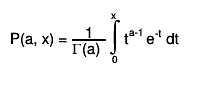 P(a, x) = #frac{1}{#Gamma(a) } #int_{0}^{x} t^{a-1} e^{-t} dt