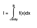 I = #int^{B}_{#infinity} f(x)dx