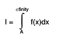 I = #int^{#infinity}_{A} f(x)dx