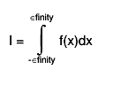 I = #int^{#infinity}_{-#infinity} f(x)dx
