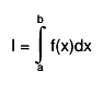 I = #int^{b}_{a} f(x)dx