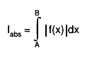 I_{abs} = #int^{B}_{A} #||{f(x)}dx