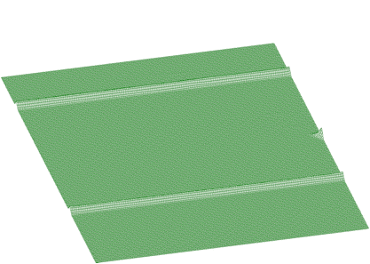 Ridges rectangular to x-axis